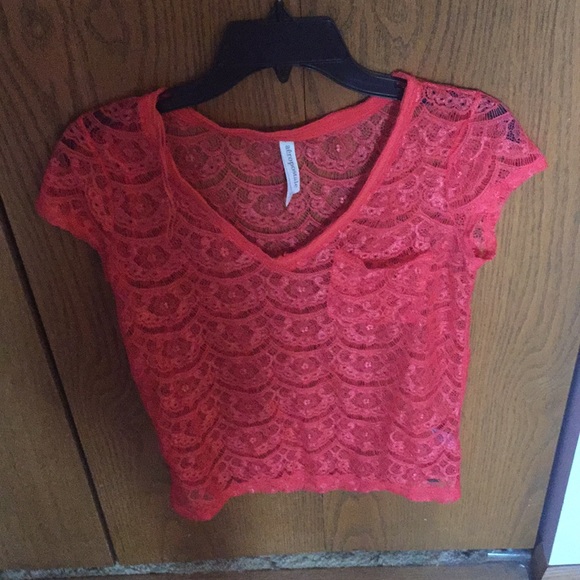 Aeropostale Tops - Aeropostale coral lace top